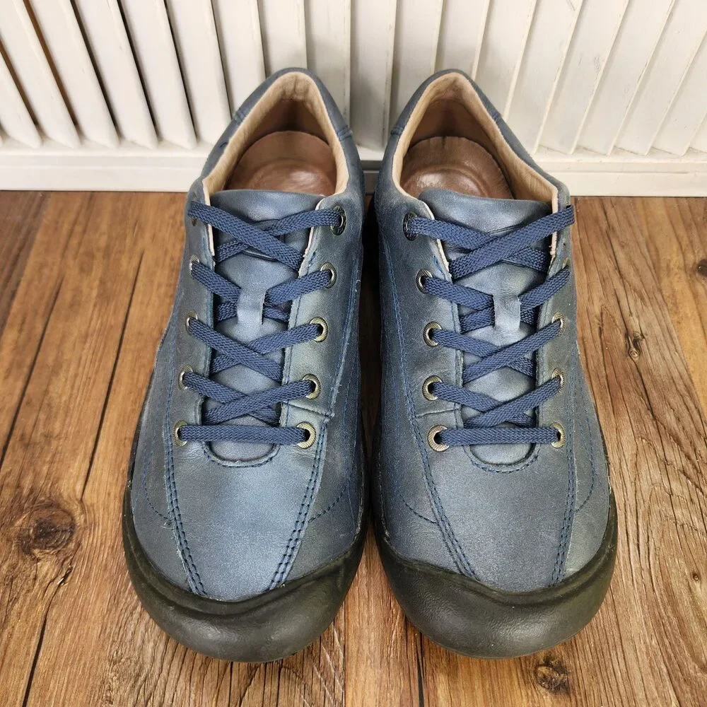 Keen Toyah Trail Sneakers Womens Sz 8.5 Blue Leather Hiking Oxford Shoes 1010207